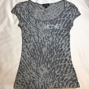 Bebe sheer leopard style rhinestone top! *NWOT perfect condition* Sz Small